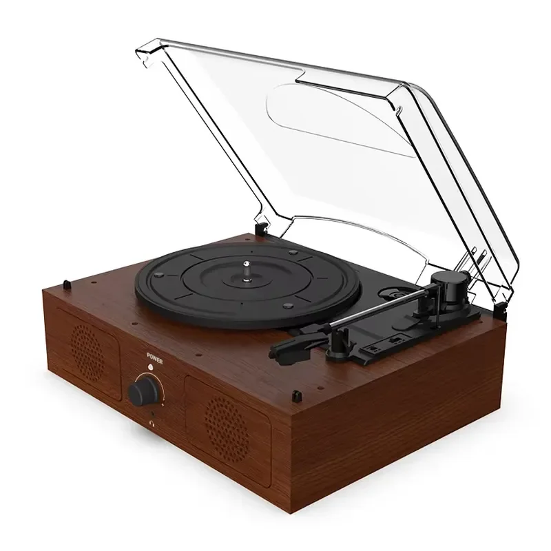 Portable Vinyl Record Player with USB and Bluetooth 3 Speed Turntable for LP Vintage Phonograph Home Audio System Retro