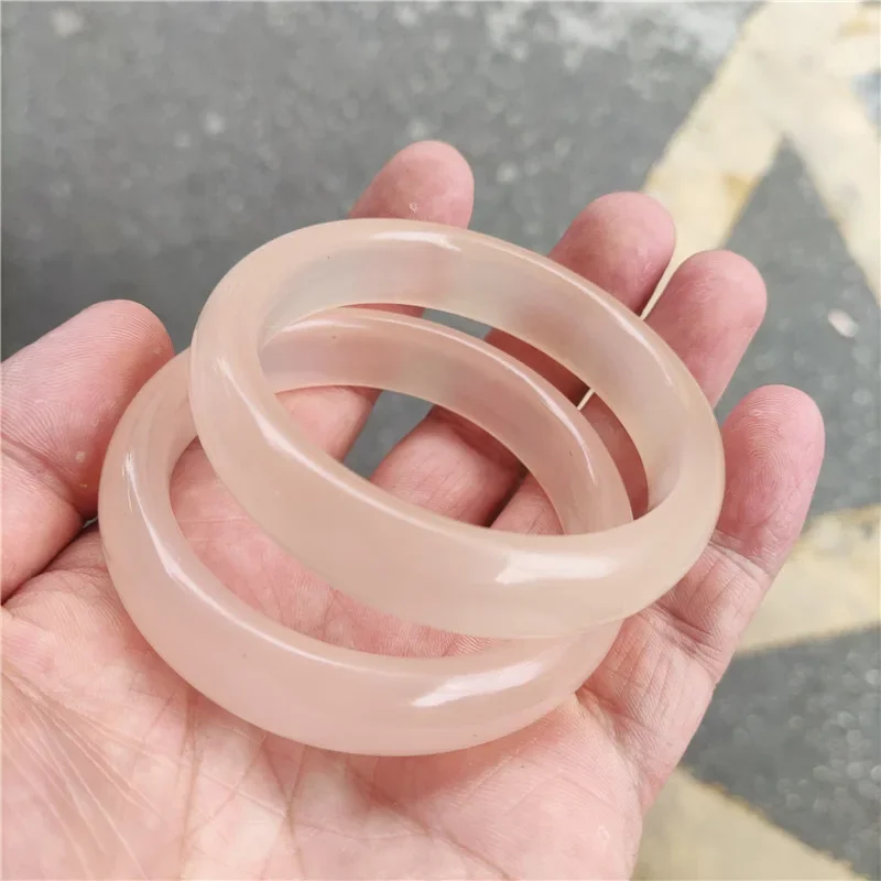 

Natural Jade Bracelet for Wommen Girls' Pink Round Bar Bangle Lotus Root Pink Afghanistan Jade Beauty Bar Cute Senior Jewelry