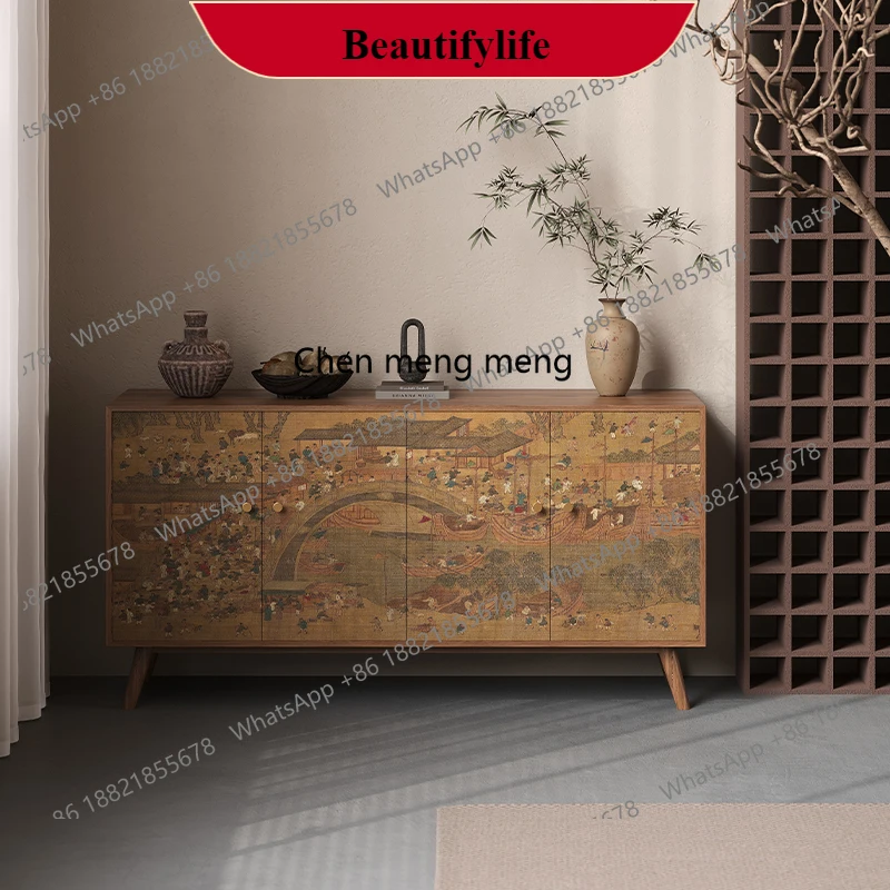 

G153 Aesthetic chest, bedroom integrated cabinet against the wall, solid wood new Chinese-style Bogu frame display cabinet