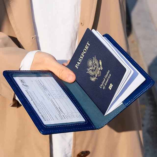 Pokrowiec na paszport Portfel Niezbędne akcesoria podróżne Skórzane etui na karty z blokadą RFID Niezbędne akcesoria podróżne w podróży