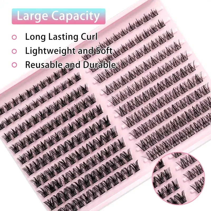 220本のウラルスタイル混合つけまつげ、直径8-16mm、D型カールデザイン、外観を強化するのに最適