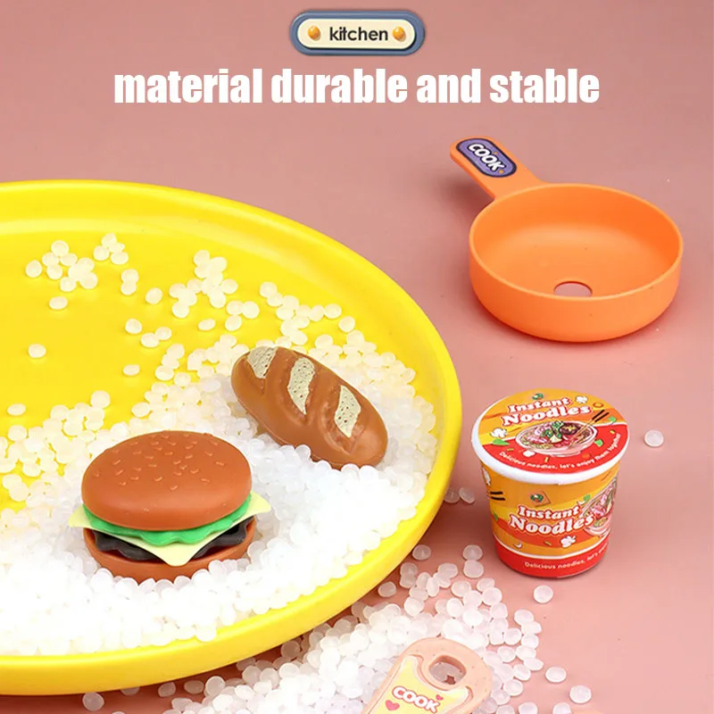 Mini Kitchen Toys Simulated Cooking Table with Stove Dollhouse Kichen Toys Gift for Children