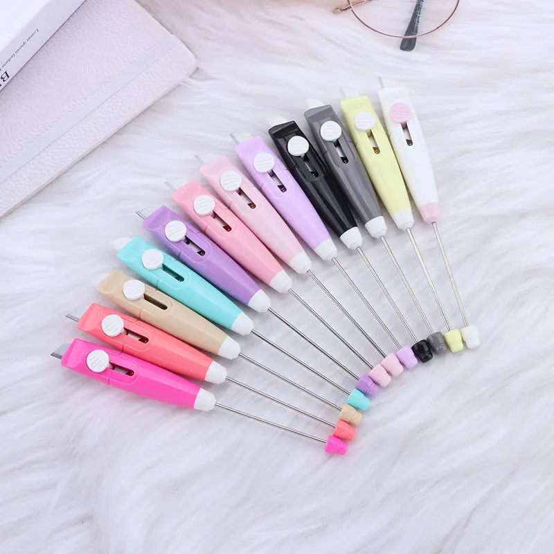 2Pcs Utility Messer Perlen Papier Messer Büro Sicherheit DIY Perlen Messer Brieföffner Tragbare Express Paket Cutter Box Opener