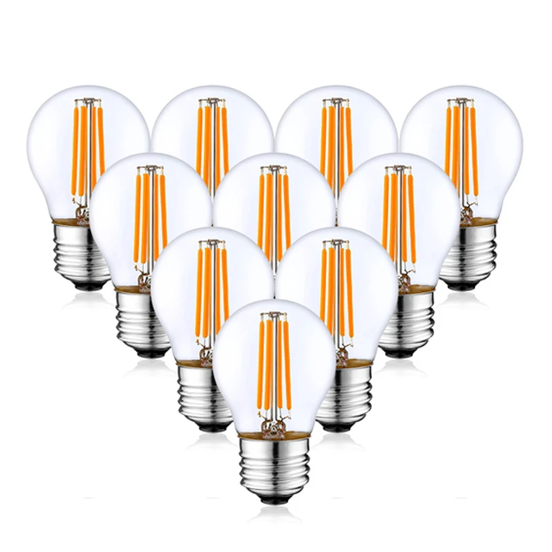 

10Pcs/Lot Led Filament Edison Bulb E27 G45 Mini Globe 4W 8W 12W Vintage Led Lamp Warm Cold White For String Light Bulb