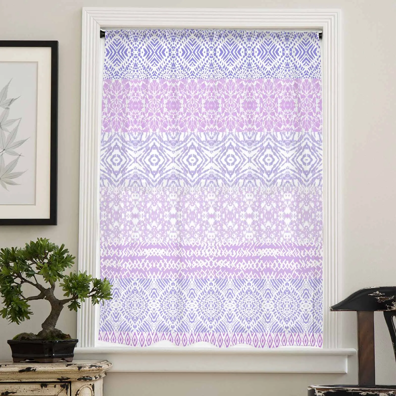 Hand Drawn Bohemian Wax Printing Sheer Curtain Living Room Drapes Home Bedroom Voile Curtain Tulle Window Curtain