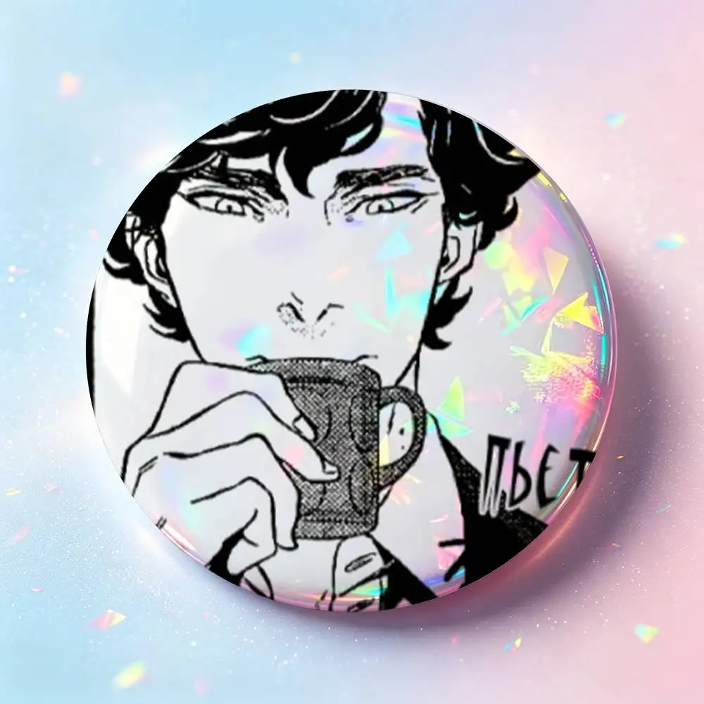 S-Sherlock Badges 25 32 44 58 75 mm Round Customizable Wholesale Fan goods Self-made fan freebies