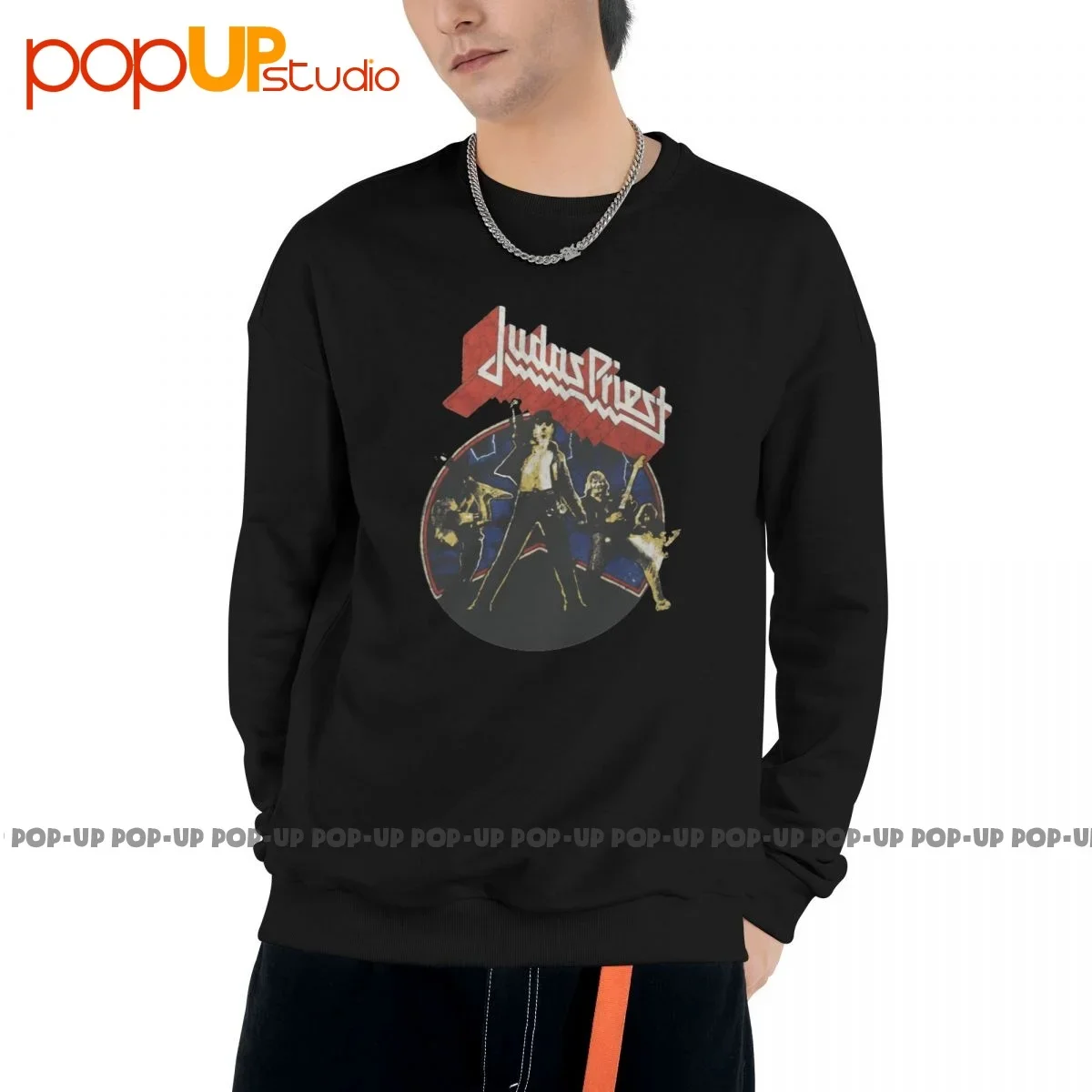 

Judas Priest Unleashed Band Logo Sweatshirt Pullover Shirts New Retro Splicing High Quality