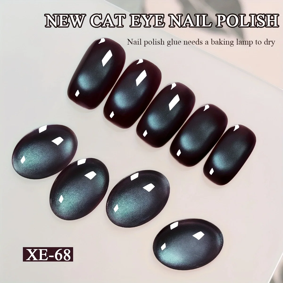 Braun-blaues Katzenauge XE-68 Puderflasche, superglänzendes, glänzendes Nagelgel. Modisches LED-Nagelgel ist fest und schadet den Nägel nicht