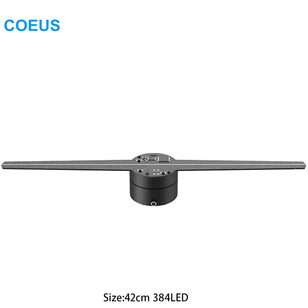 COEUS 42CM 384LED Movable Advertising App Cloud High Factory Directly 3D Led Display Mini Holographic Projector Fan 3D Hologram