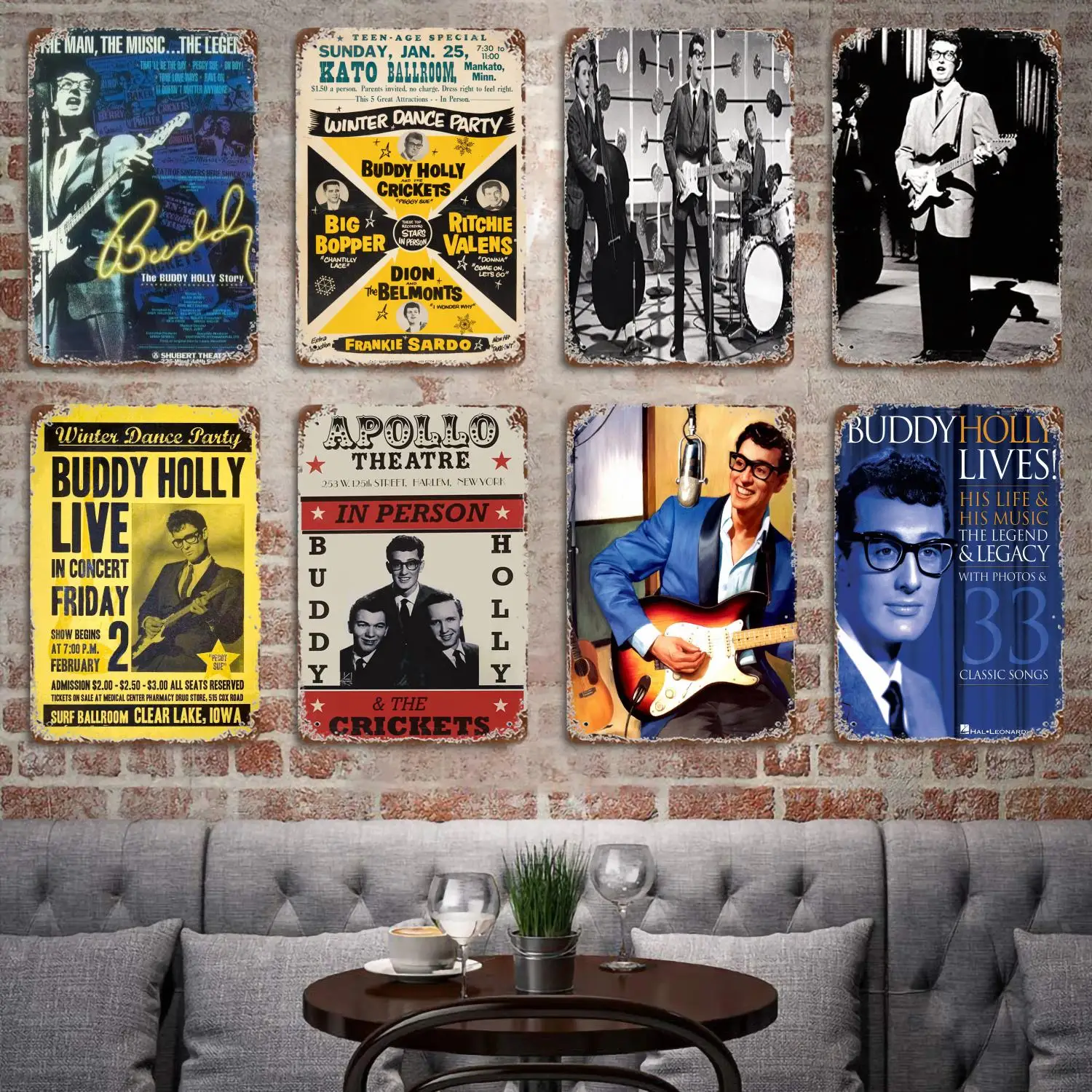 

Buddy Holly Band metal Decor Poster Vintage Tin Sign Metal Sign Decorative Plaque for Pub Bar Man Cave Club Wall Decoration