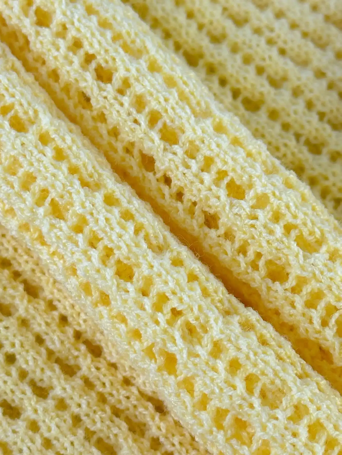 

Yellow Hollow Out Knit Ruffle Hem Bodycon Dress Sleeveless V-Neck Summer Women