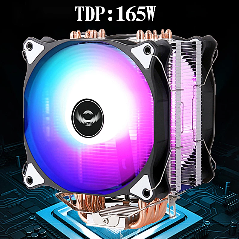 

QIUzAim Computer Cooler Air-cooled CPU Cooling 120mm 2 Fan 6 Heat Pipe Installing LGA2011 x79 x99 E5 2066 AMD 1200 115x 1700 i7