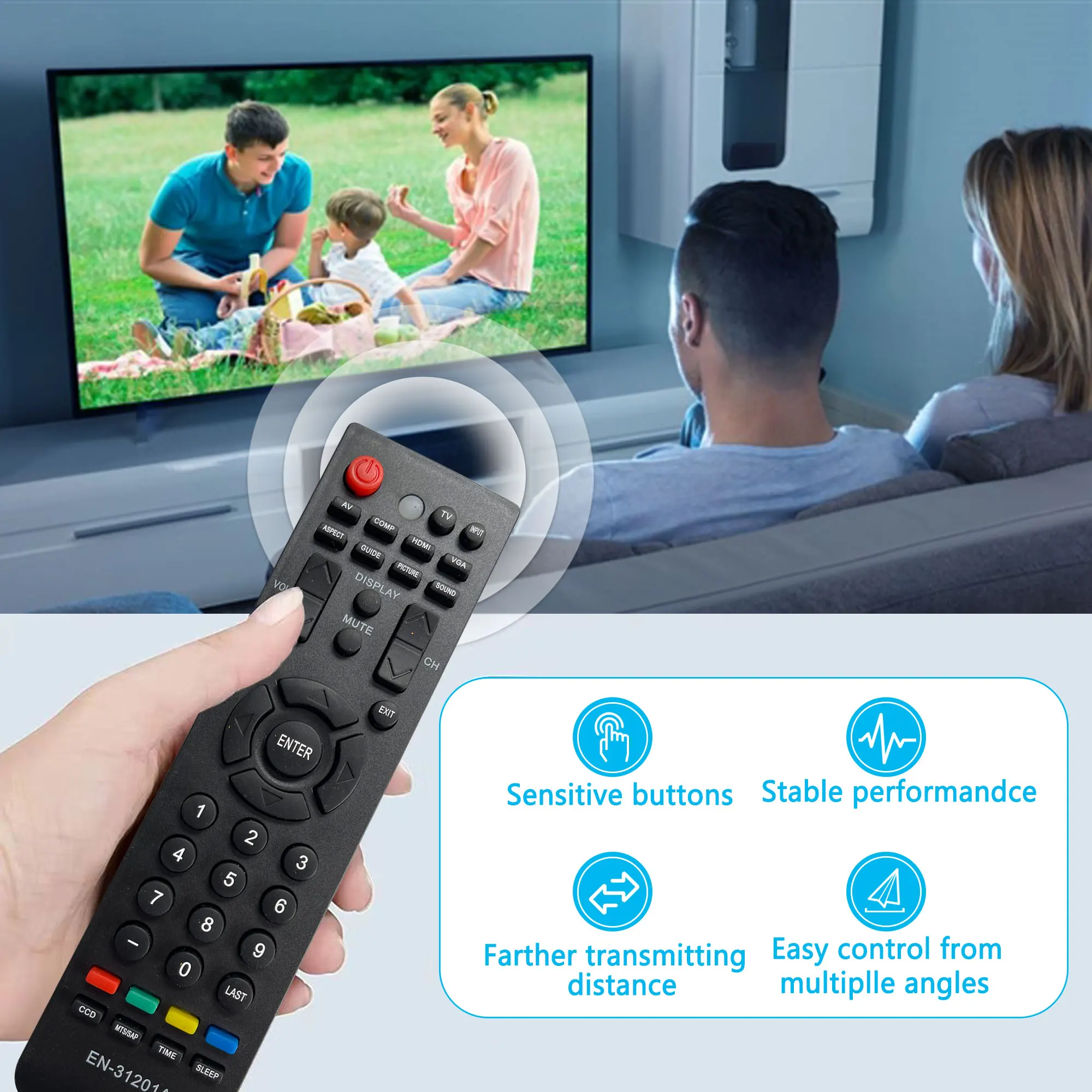 Remote Control Universal pengganti EN-31201A untuk LED Hisense HDTV LED HD