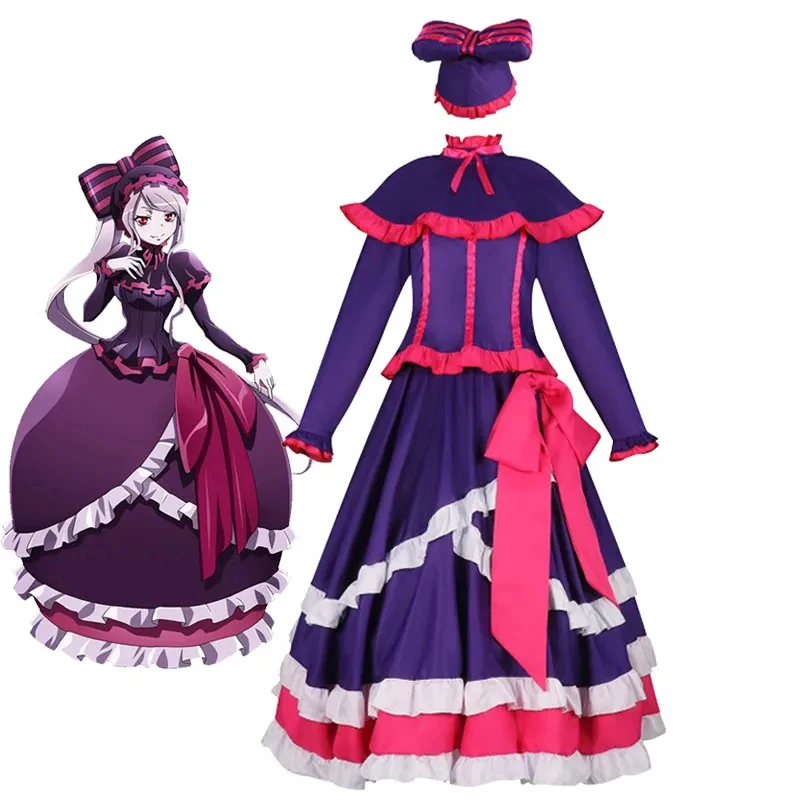 

Overlord Bloodfallen Cosplay Costume Anime True Vampire Shalltear's Gothic Lolita Uniform Skirt Halloween Women gf;.9