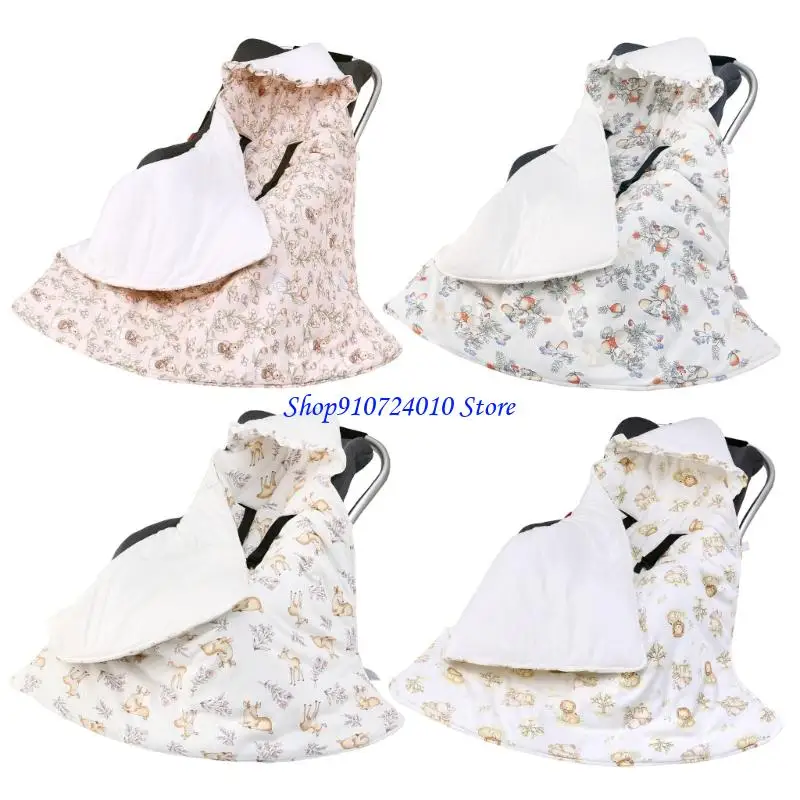 77hd-漫画プリント幼児ベビーカーカバーカーシートブランケット可逆デザインおくるみソリューション敏感肌赤ちゃん