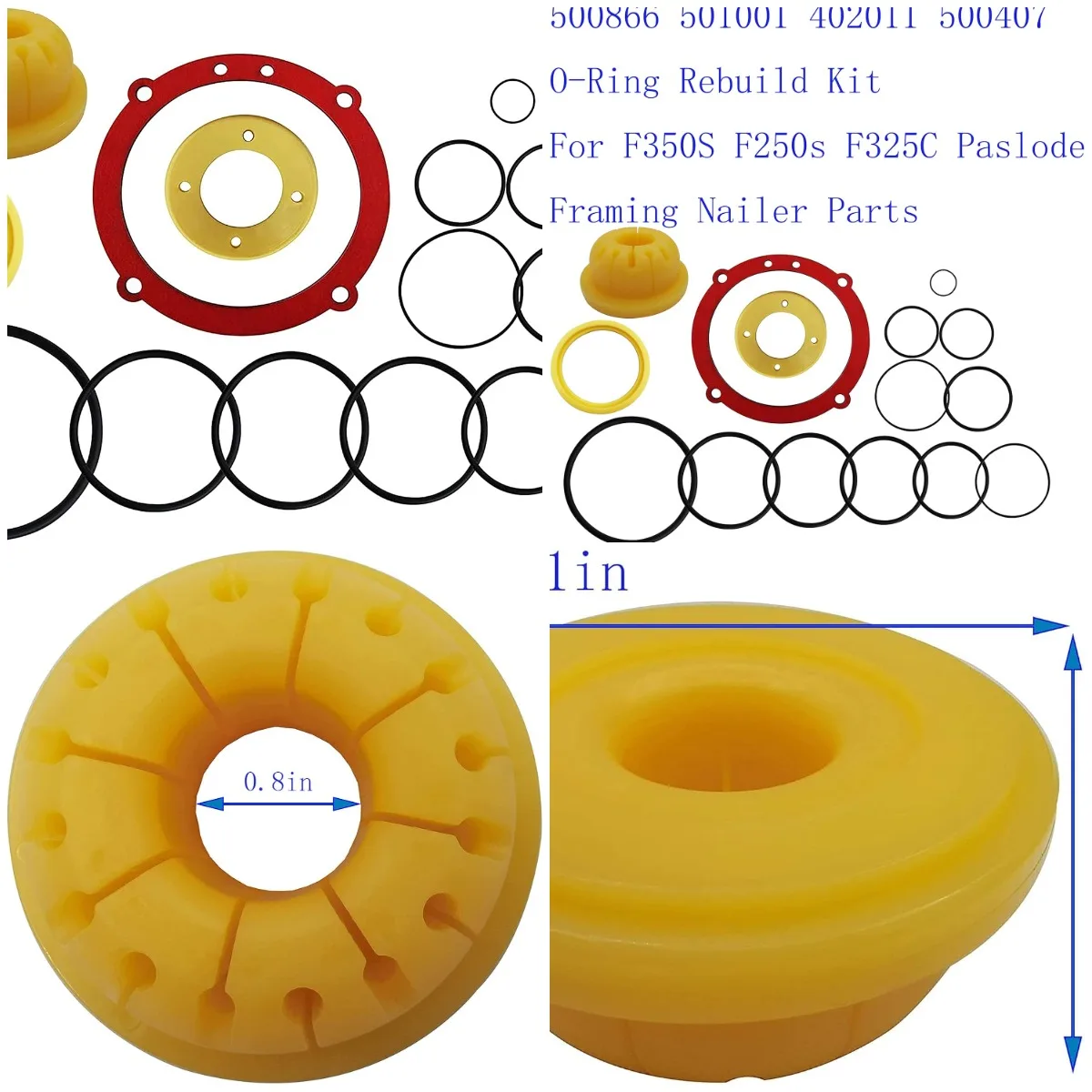 

500866 501001 402011 500407 O-Ring Rebuild Kit For F350S F250s F325C Paslode Framing Nailer Parts