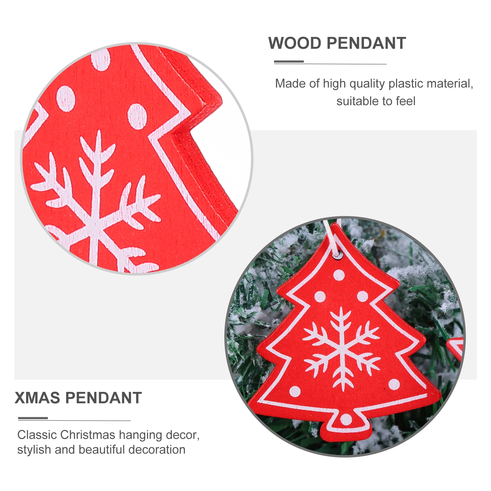 

12 Pcs The Sign Wooden Pendant Christmas Tree Hanging Decoration Ornaments Adornment