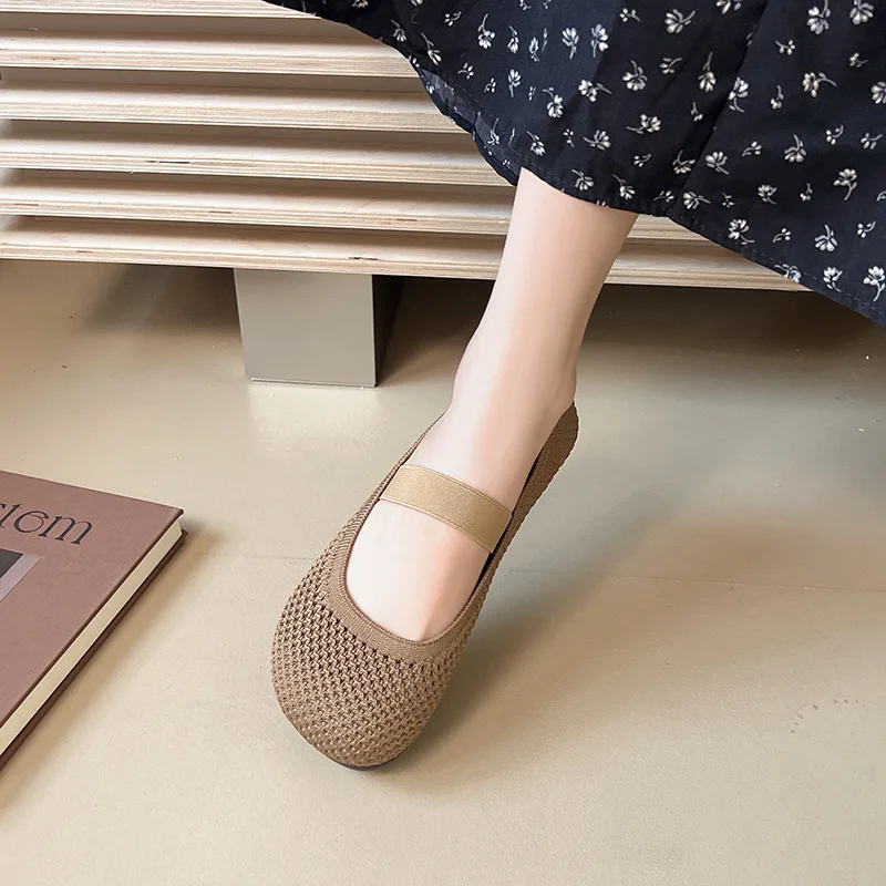 

Women's Sandals Summer New Mesh Breathable Soft Sole Non Slip Casual Shoes Lightweight Comfortable Fashion Slip on Flats