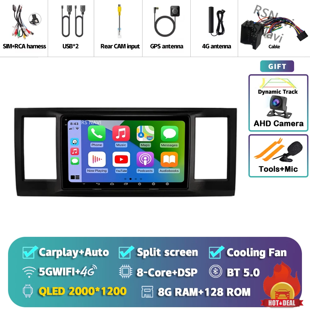 Android 15 Carplay Auto Voor Vw Volkswagen Caravelle 6 T6.1 T6 2015 2016 2017-2020 Multimedia Autoradio Speler video Wifi + 4G Bt