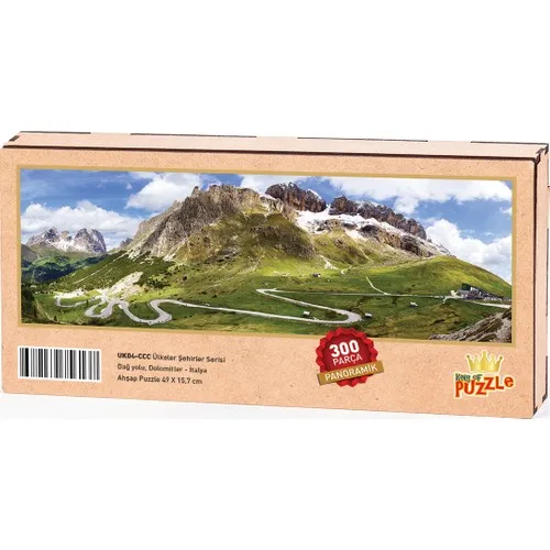 King Of Puzzle Mountain Road Dolomitler - Italy Wood Jigsaw Puzzle 300 Piece