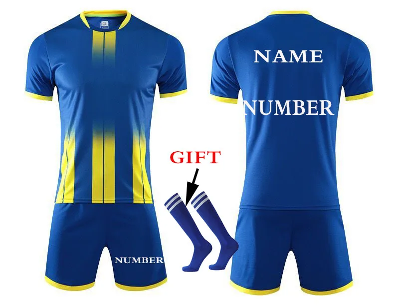 Custom Men Kids Soccer Jerseys Suit Boys Football Uniforms Futebol Shirt Sets Soccer Kit Children Girls Sportswear Clothing