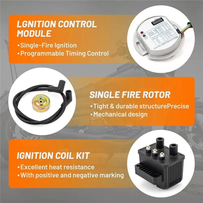 Evo 53-644 Compatible NEW 53-660 Ultima Single Fire Programmable Ignition Kit For -Davidson Big Twin Motorcycle