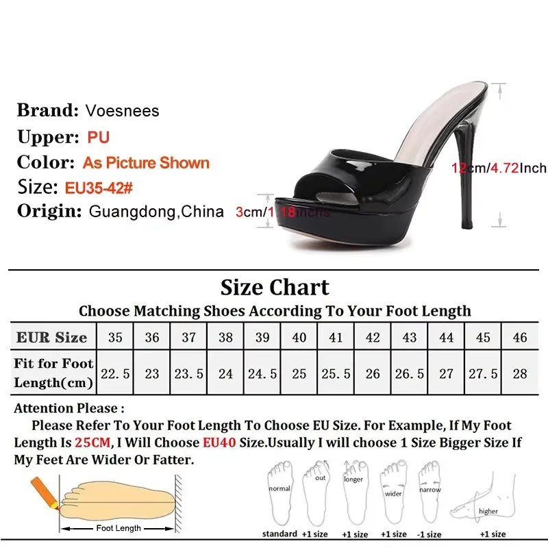 2025年夏 アウトドア ブラック スリッパ レディース 12CM スティレット 厚底 パーティーシューズ 上品 女性 超ハイヒール スライド サンダル