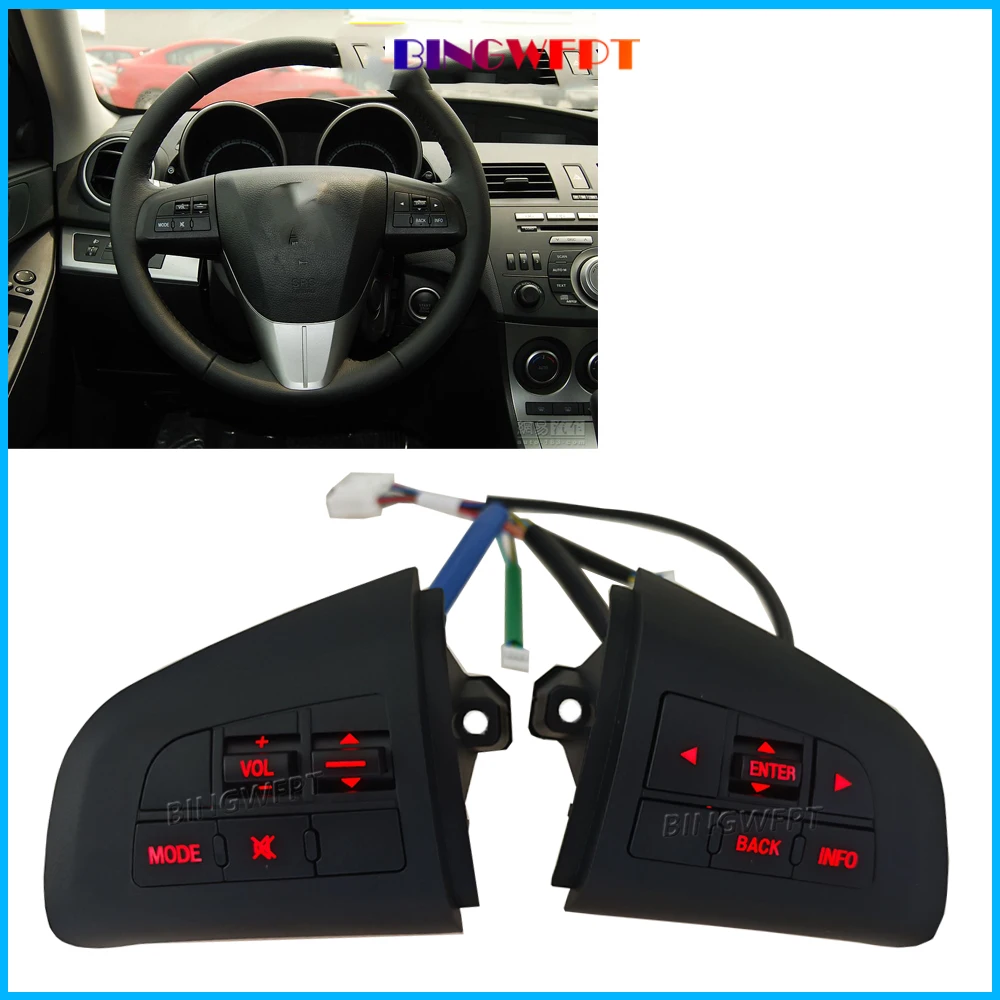 

High Quality Button With Backlight For Mazda 3 BL Mazda CX5 CX-7 2011-2015 Steering Wheel Control Switch