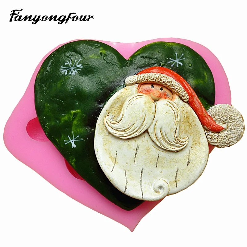 

Fan Yong four love Santa Claus drop glue mold DIY production of plaster resin concrete crafts for decorative home furnishings