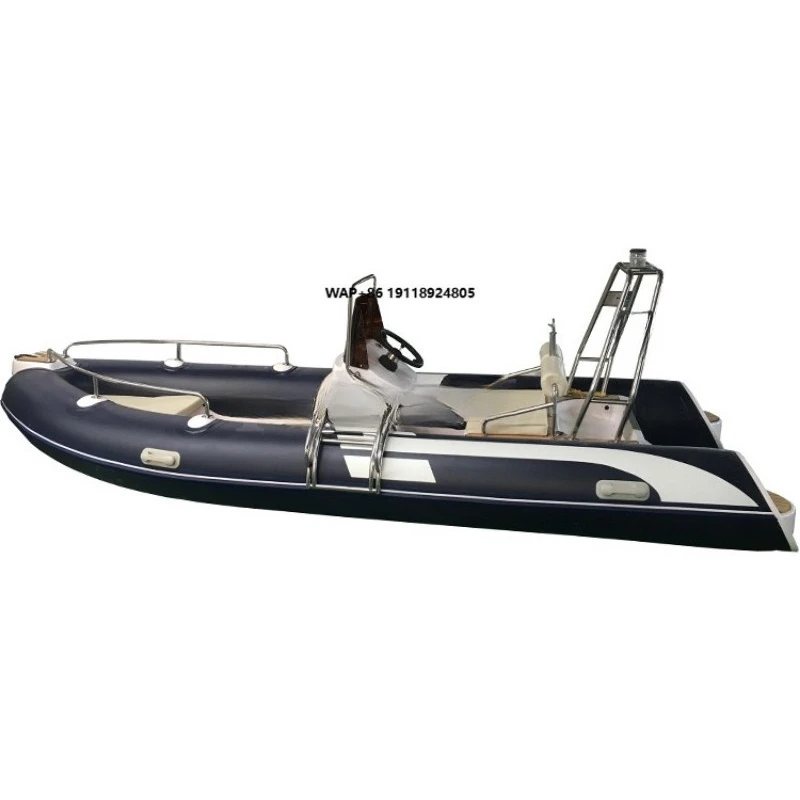 China Hot Sale 4.8m 16ft Sport Yacht Light Weight Aluminum Hull Inflatable Rubber PVC Boat with Engine for Water Activities