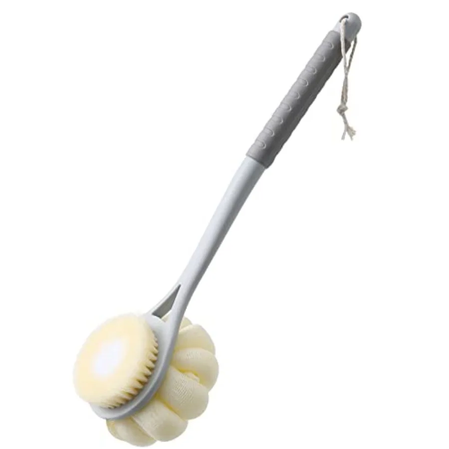 

Shower Body BrushSoft Bristles and Beautiful Pumpkin Loofah 14" Long Handle Back Scrubber Bath Mesh Sponge for Skin Exfoliating