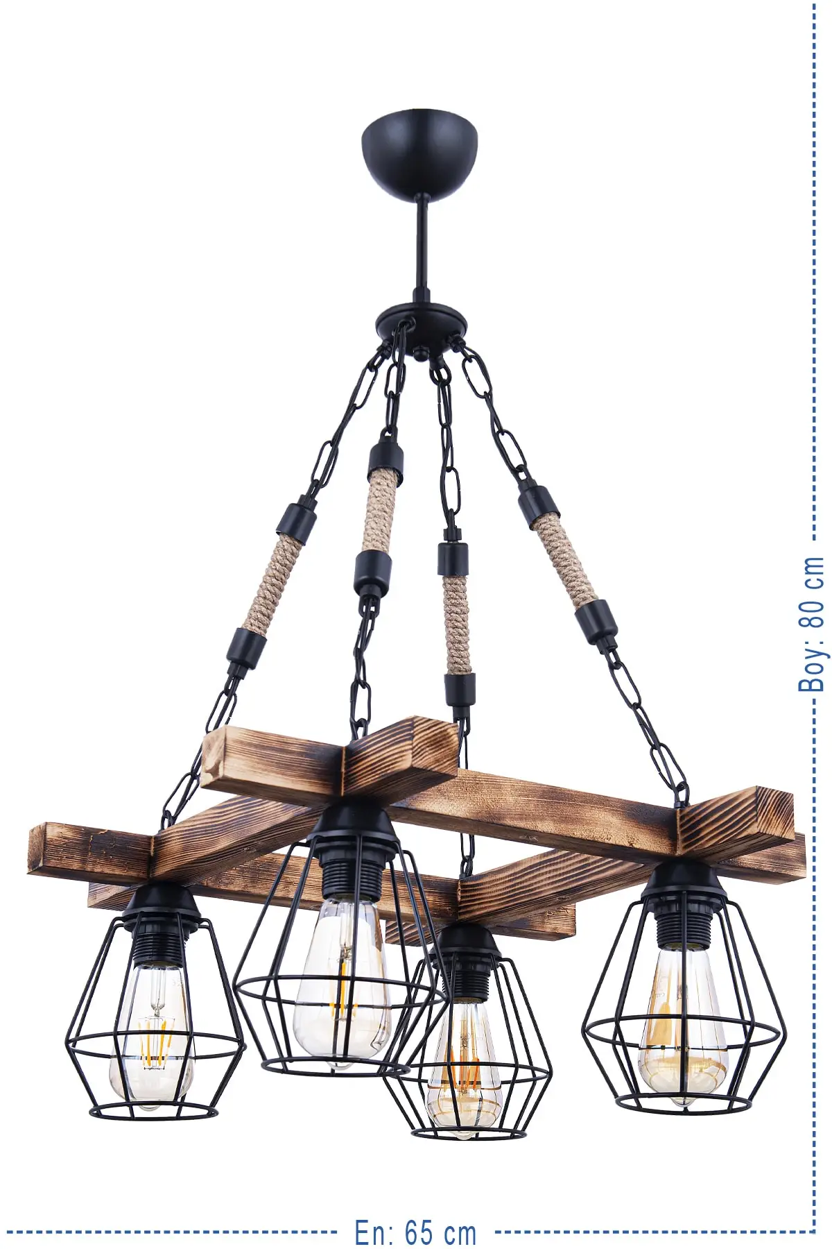 DOLBOVI Tetra Wooden 4-piece chandelier