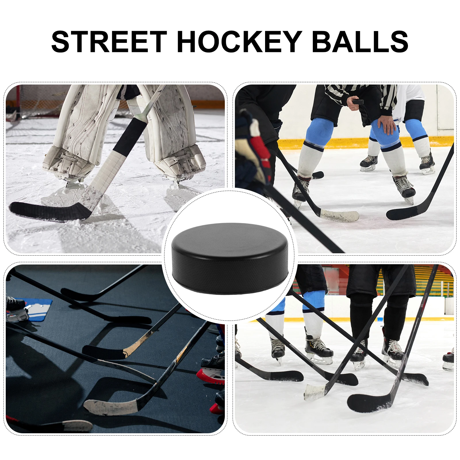 20 قطعة من كرات الهوكي الجليدية للتدريب الصلبة Pu خفيفة الوزن ومتينة لاستبدال طاولة هوكي الشوارع في الأماكن المغلقة والخارجية
