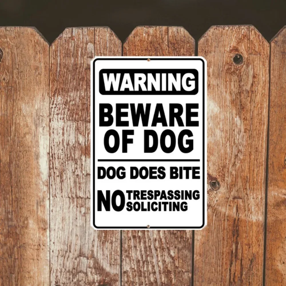 

Tinplate Painting，Warning: Dog Does Bite & No Trespassing | Beware of Dog Sign