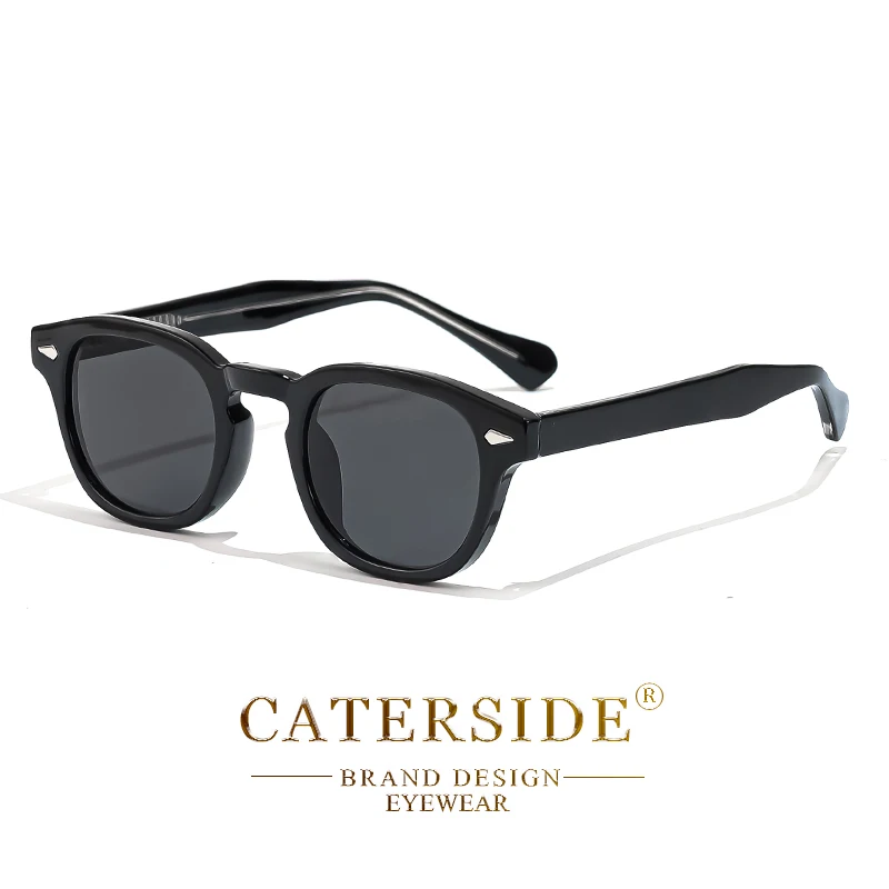 CATERSIDE Retro Round Sunglasses Black 9