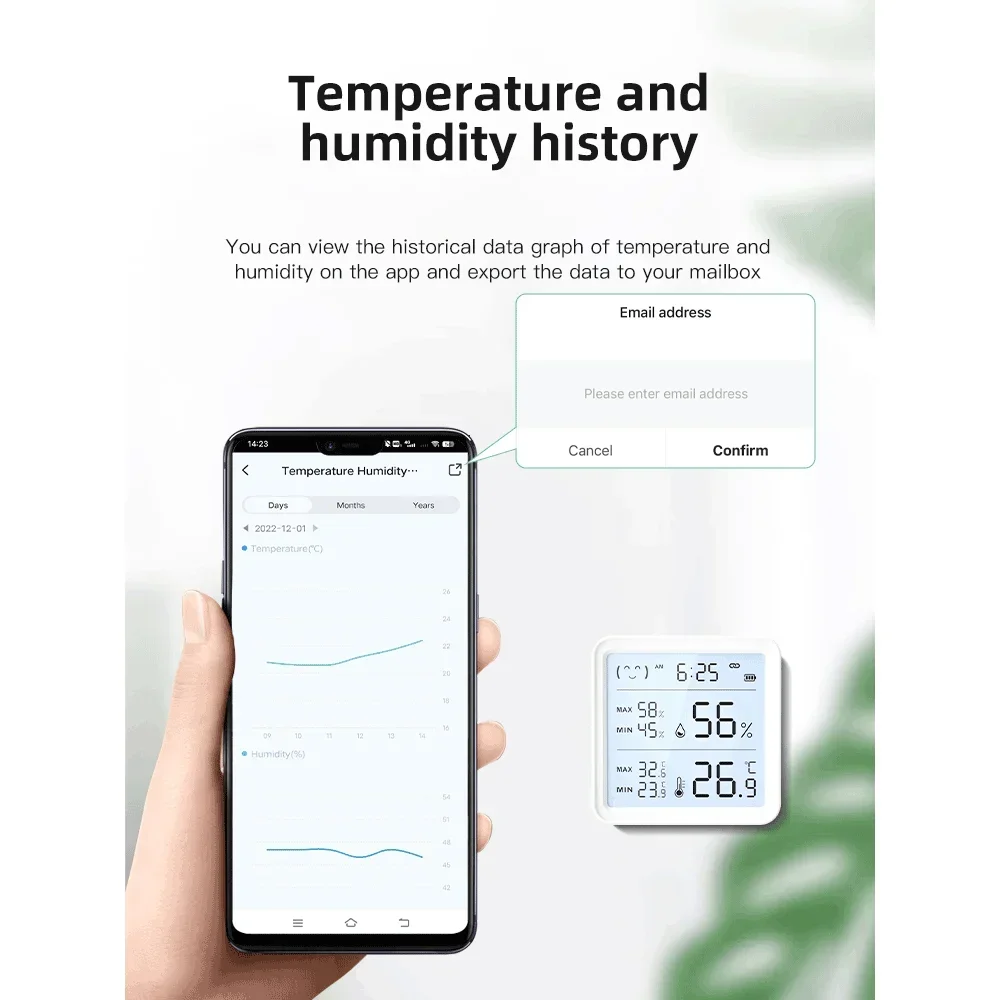 Tuya WiFI Temperature Humidity Sensor Backlight Remote Control Compatible Bluetooth Thermometer Hygrometer Sensors SmartLife