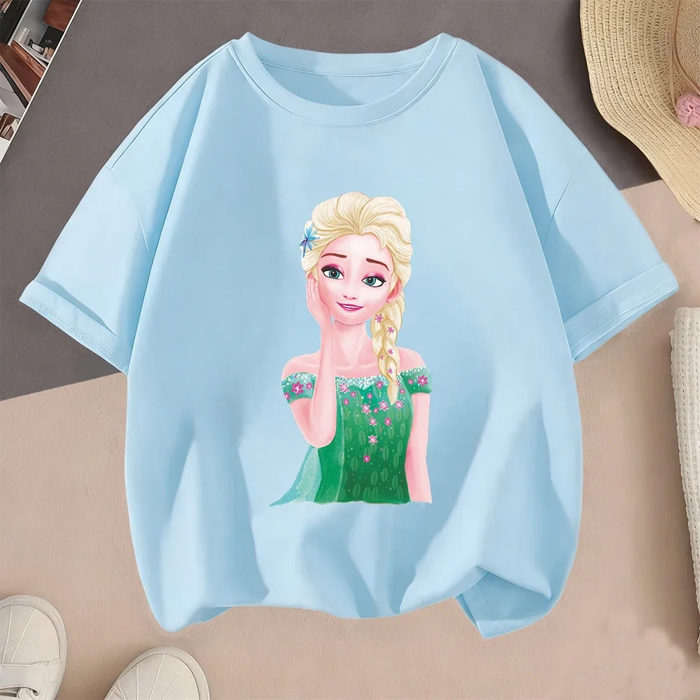 

Модная уличная одежда, футболка с милым дизайном Frozen Summer для детей, повседневная одежда для мальчиков и девочек