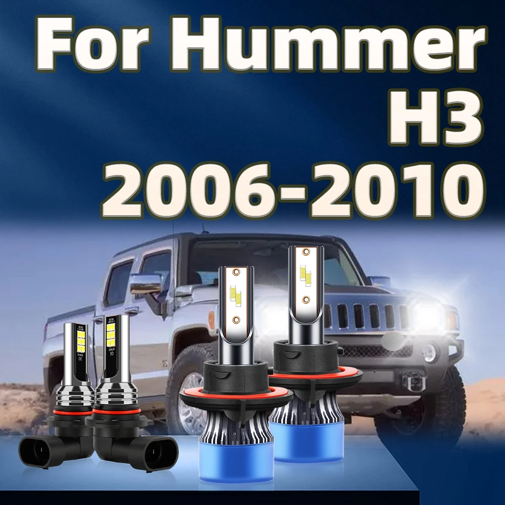 

4pcs Led 150W Car Headlight Fog Lamp Kit 6000K White Light Bulbs H13 9145 For Hummer H3 2006 2007 2008 2009 2010