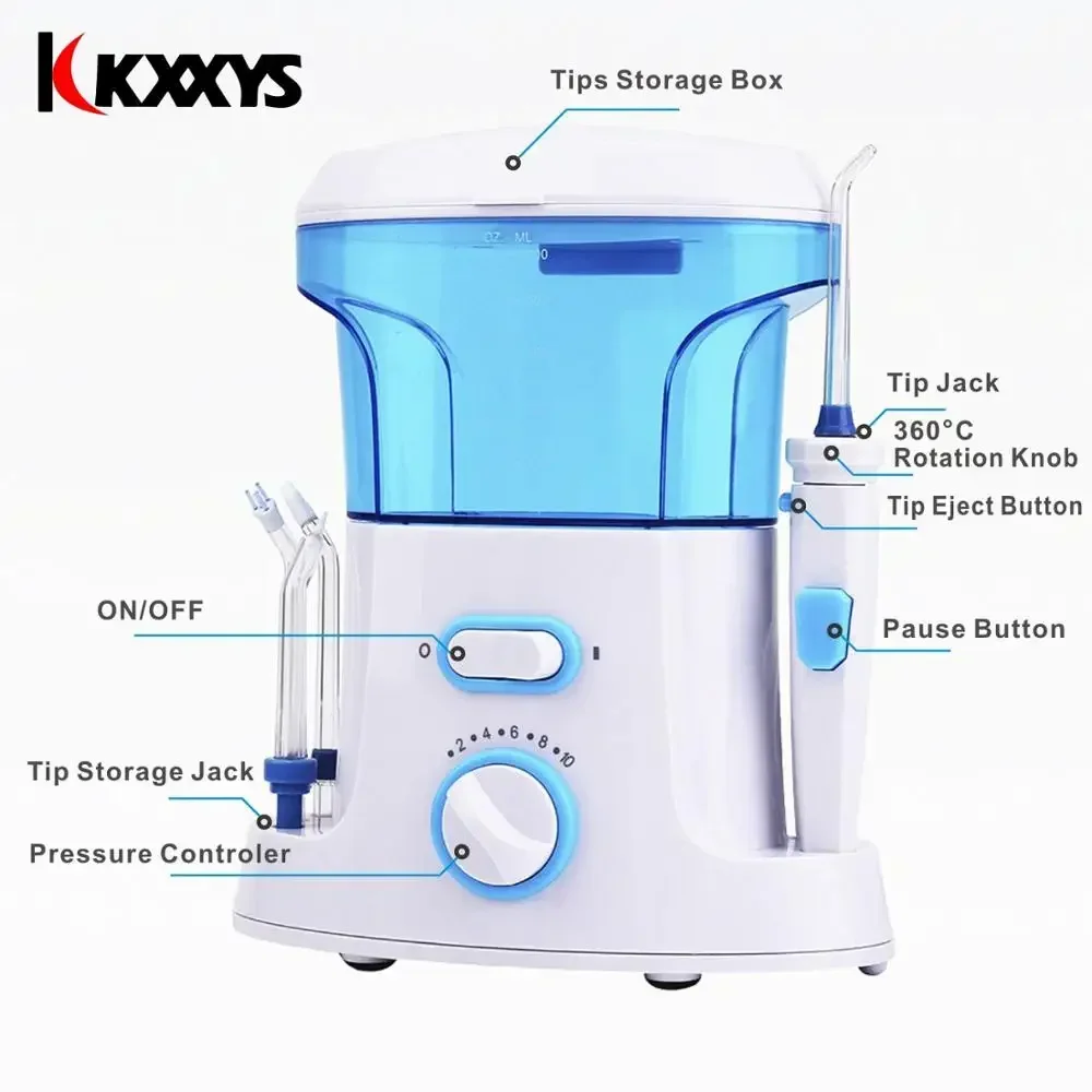600ml Electric Water Flosser Kit-7-Spray Tips Oral Irrigator with Adjustable Pulsing Mode, Rechargeable Teeth Care for Daily