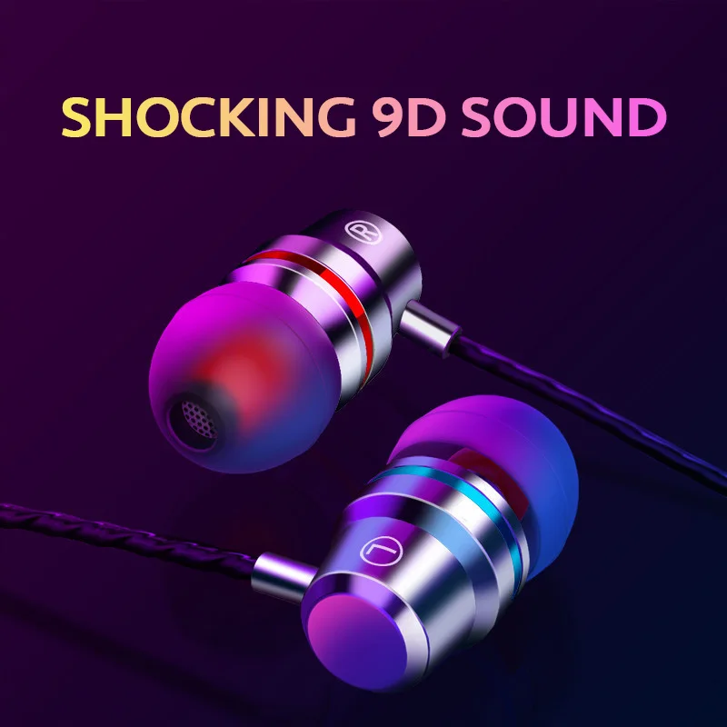 Sport Fashion 3.5mm Jack High Quality In Ear Earphone Bass Microphone With Playing Music For Iphone Samsung Huawei phone