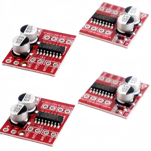 4pcs Mini L298N DC Motor Drive Board Module, 2-way PWM Dual H-Bridge Motor Drive Board
