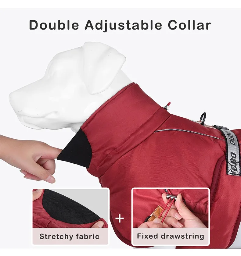 Kleidung für große Hunde, wasserdichte Weste für große Hunde, Winter, warm, verdickt, Mantel für Hunde, französische Bulldogge, Labrador, Dobermann-Outfits – Detail 12