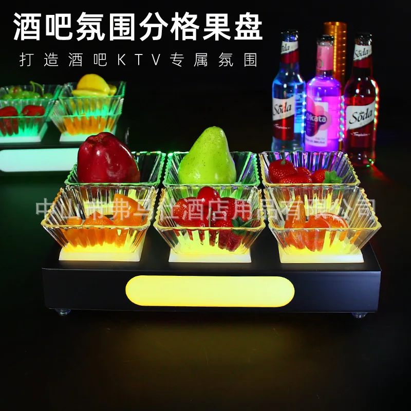 

Party ktv luminous fruit plate led snack plate setting table snack plate platter electronic sound bar special luminous fruit pla