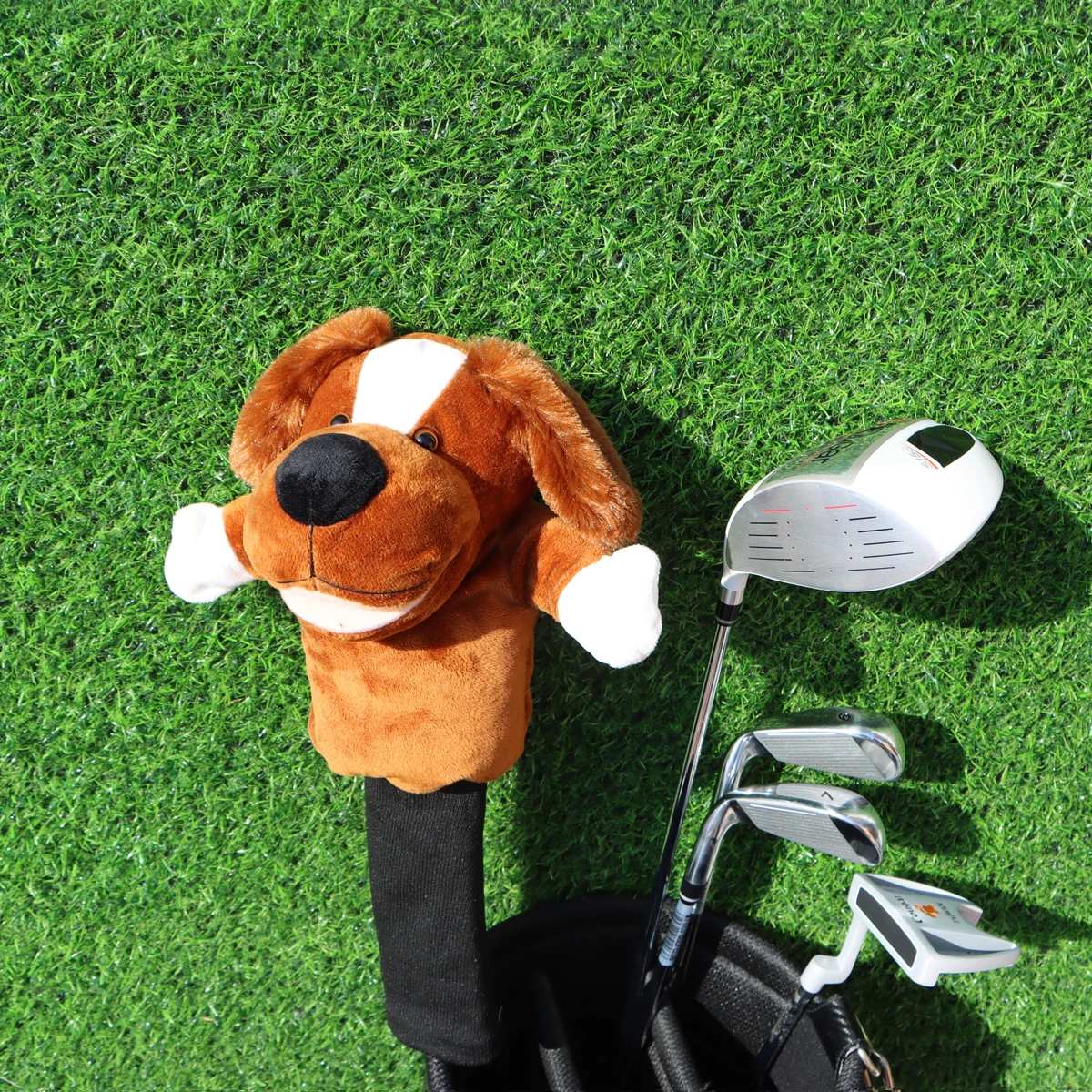 Cute Dog Animal Golf Club Covers Head Covers For Driver Fairway Golf Club Headcover For Golfer Lover Golf Accessories For Men