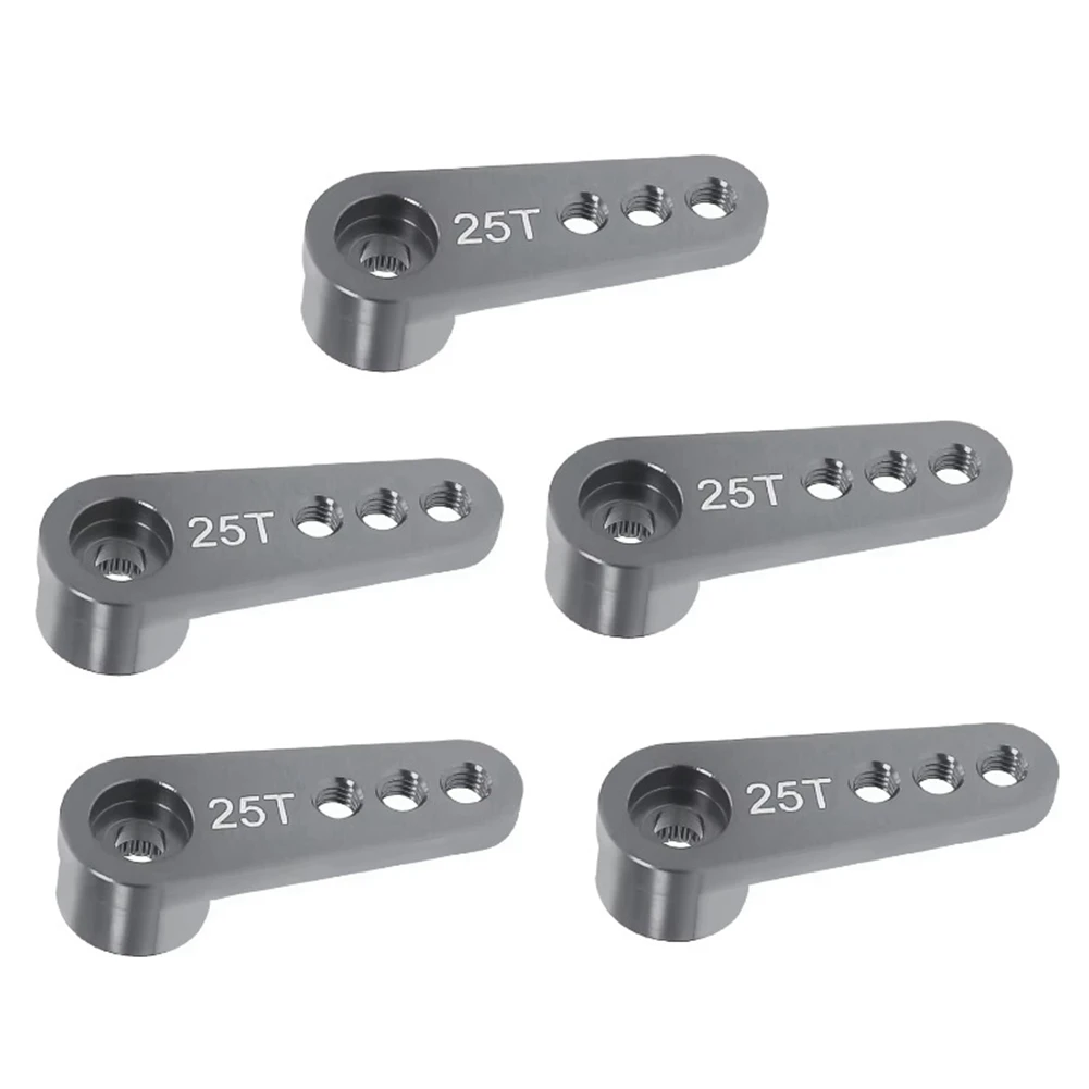T34C 25T Aluminum Alloy RC Car Steering Servo Horn Arm for 1/10 1/8 RC Car Crawler Parts Titanium - view 2
