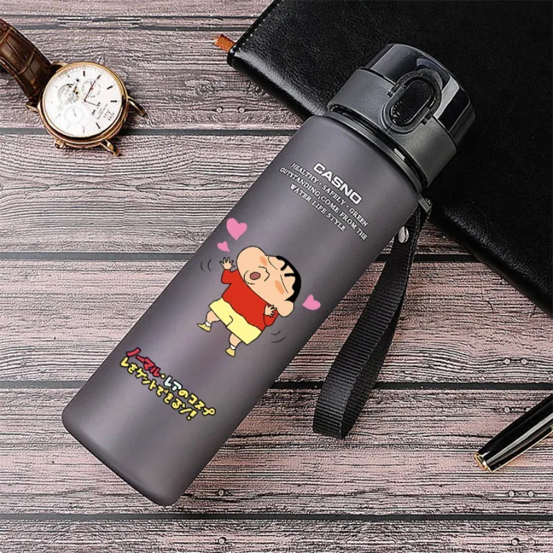 Crayon Shin-chan Fitness Large Capacity Sports Portable Cup Drop-Proof and Portable Plastic Water Bottle Kettle Summer Frosted