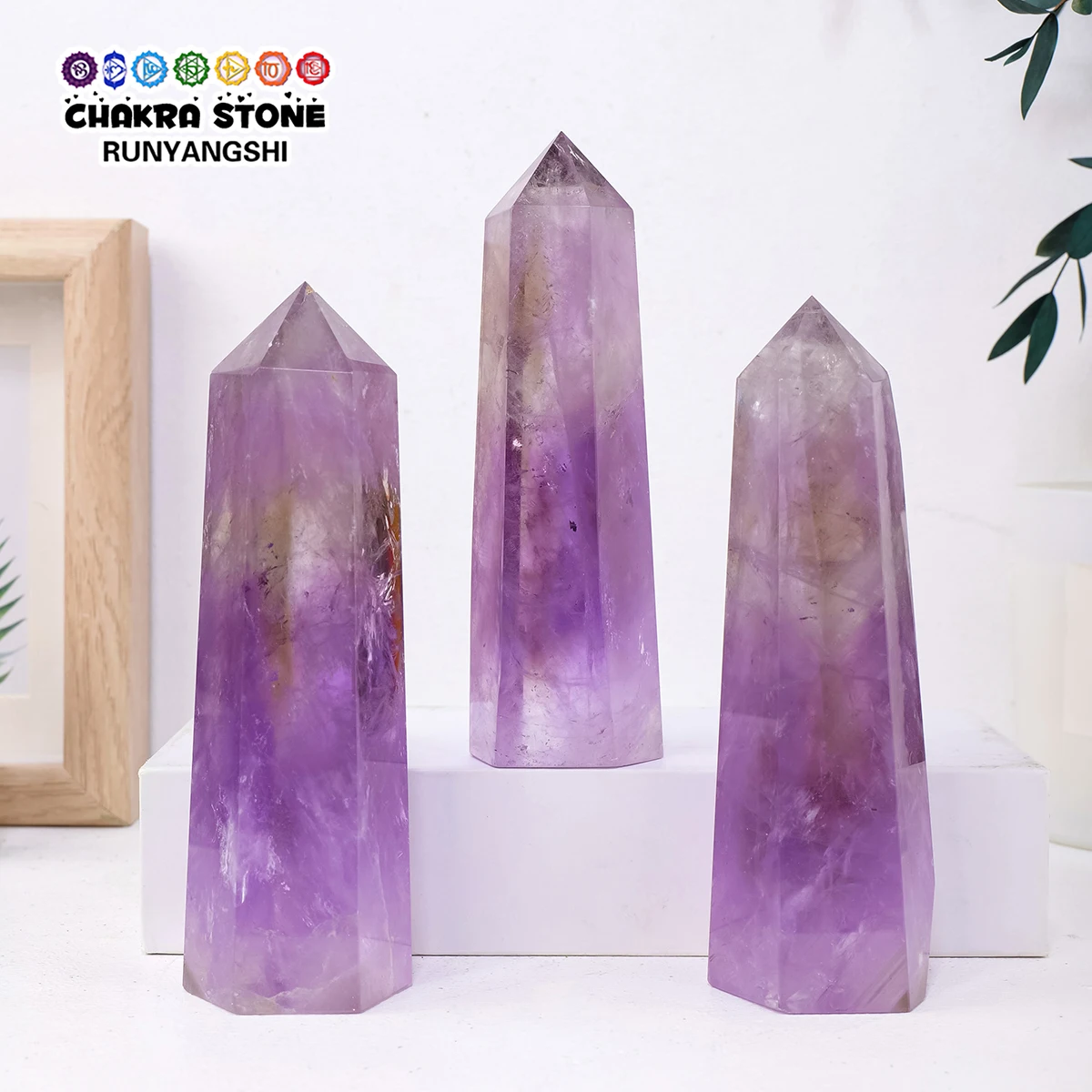 

Natural Crystal Brazilian Amethyst Tower Gemstone Point Home Decor Energy Divination Healing Crafts Gifts Hot Sales 2023