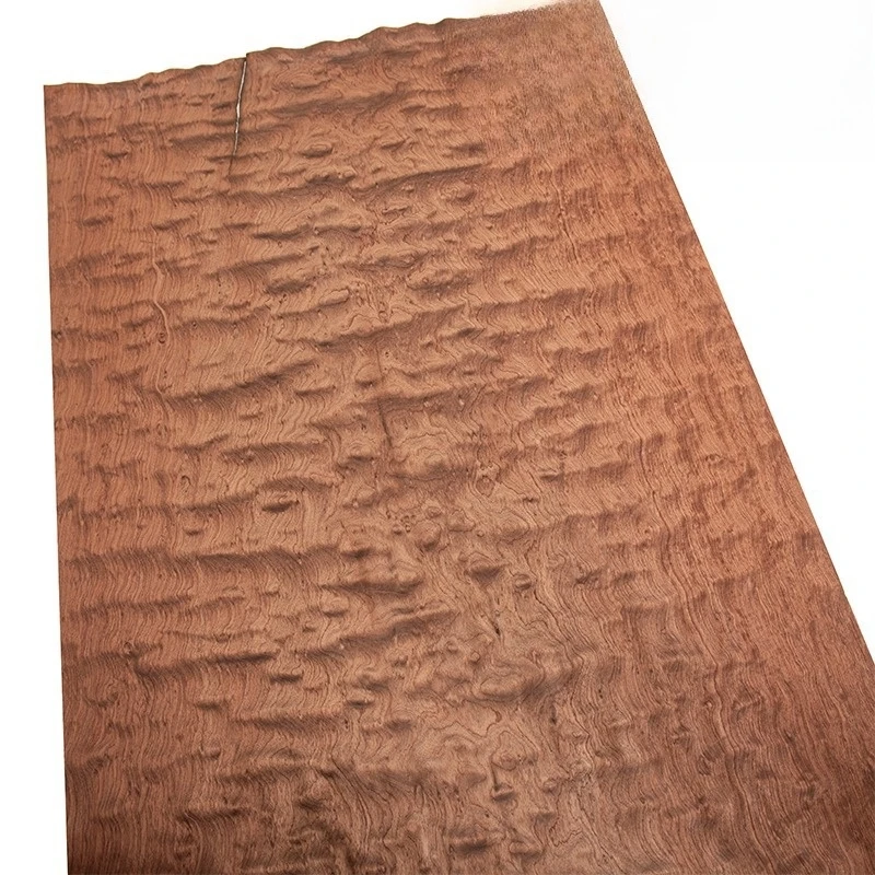 Natural Bubinga Pomelle Wood Veneer for Furniture Renovation Wall Paneling DIY Crafts  Decorative Surface Sheets ( Rosewood )