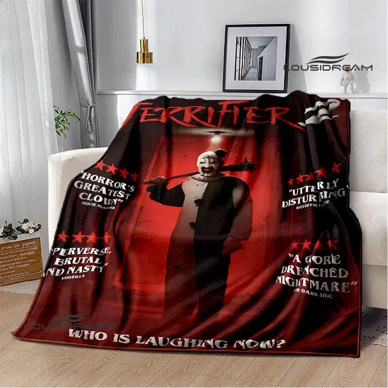 Terrifier horror movie printing Blanket Children Warm Blanket Flannel Soft and Comfortable Blanket picnic blanket birthday gift
