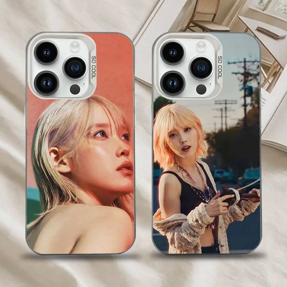 

Singer IU Lee Ji Eun Phone Case For iPhone 16,15,14,13,12,11,Mini,Pro,SE,MAX White Matte Shockproof Cover
